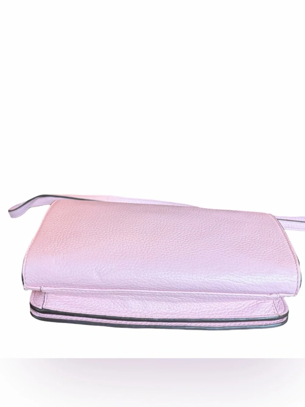 Tory Burch Britten Convertible Leather Shoulder Bag Crossbody Pink Big Gold Logo